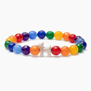 STRA Rainbow Bridge Dog Natural Stone Rainbow Beaded Bracelet