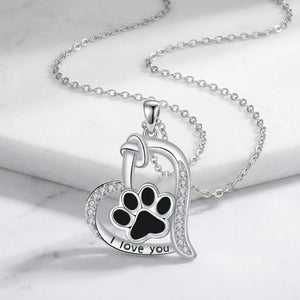 FREE Black Paw Print Beaded Stretch Bracelet with Purchase of Silver Always in My Heart Paw Necklace