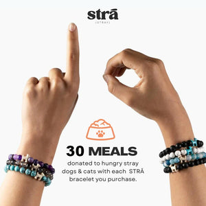 Stack Set-Royal Faith Dog Bracelets with Natural Purple Fossil, Cross-Howlite, Silver & Purple Crystal Bracelets