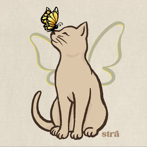 Wings Of Hope Cat & Butterfly Tee (Seafoam, Blue Jean, Terracotta, Ivory)