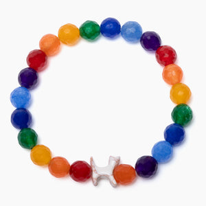 STRA Rainbow Bridge Cat Natural Stone Rainbow Beaded Bracelet