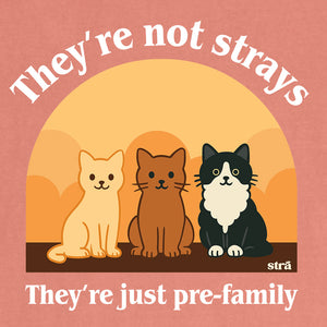 They're Not Strays, They're Just Pre Family Tee - Cats (Blue Jean, Ivory, Terracotta, Seafoam)