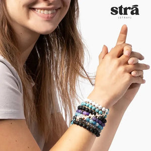 Stack Set-Circles of Faith Dog Bracelets with Black Lava, Cross-Howlite, Silver, Black Obsidian