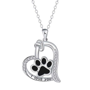 FREE Black Paw Print Beaded Stretch Bracelet with Purchase of Silver Always in My Heart Paw Necklace