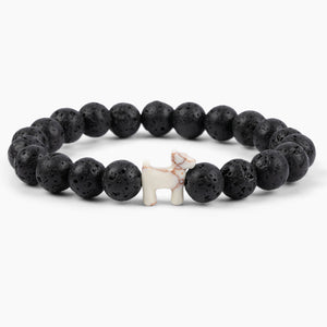 Stack Set-Midnight Luxe Dog Bracelets with Black Lava, Silver & Black Obsidian, Tea Dragon Agate