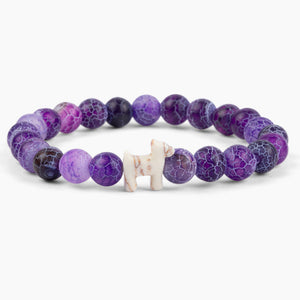 STRA Dog Natural Purple Fossil Beaded Bracelet