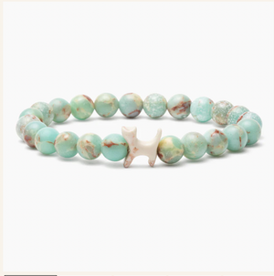 STRA Cat Blue Agalmatolite Beaded Bracelet