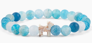 STRA Dog Natural Blue Fossil Beaded Bracelet