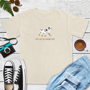 This Is My Dog Walking Shirt - Sporty Tee (Blue Jean, Terracotta, Ivory)