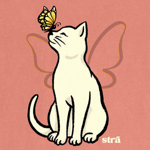 Wings Of Hope Cat & Butterfly Tee (Seafoam, Blue Jean, Terracotta, Ivory)