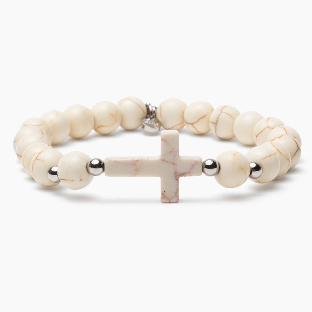 STRA Rainbow Bridge Cross-Howlite Bracelet