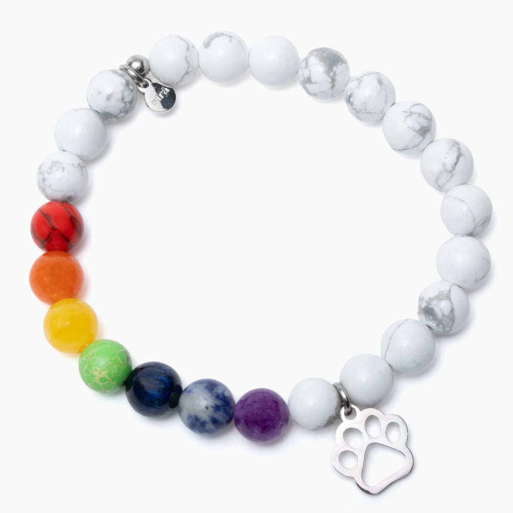 STRA Rainbow Bridge Howlite &amp; Crystal Rainbow Bracelet