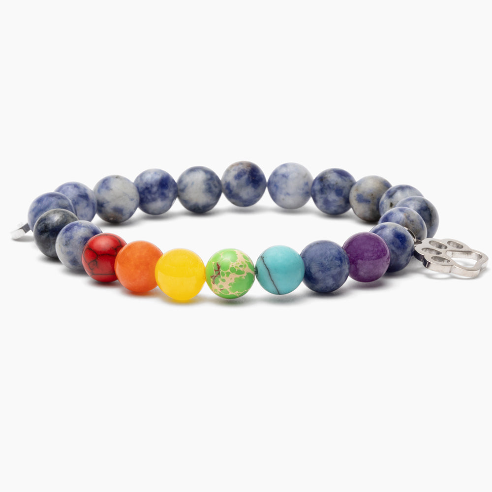 STRA Rainbow Bridge Blue Spot Jasper & Crystal Rainbow Bracelet