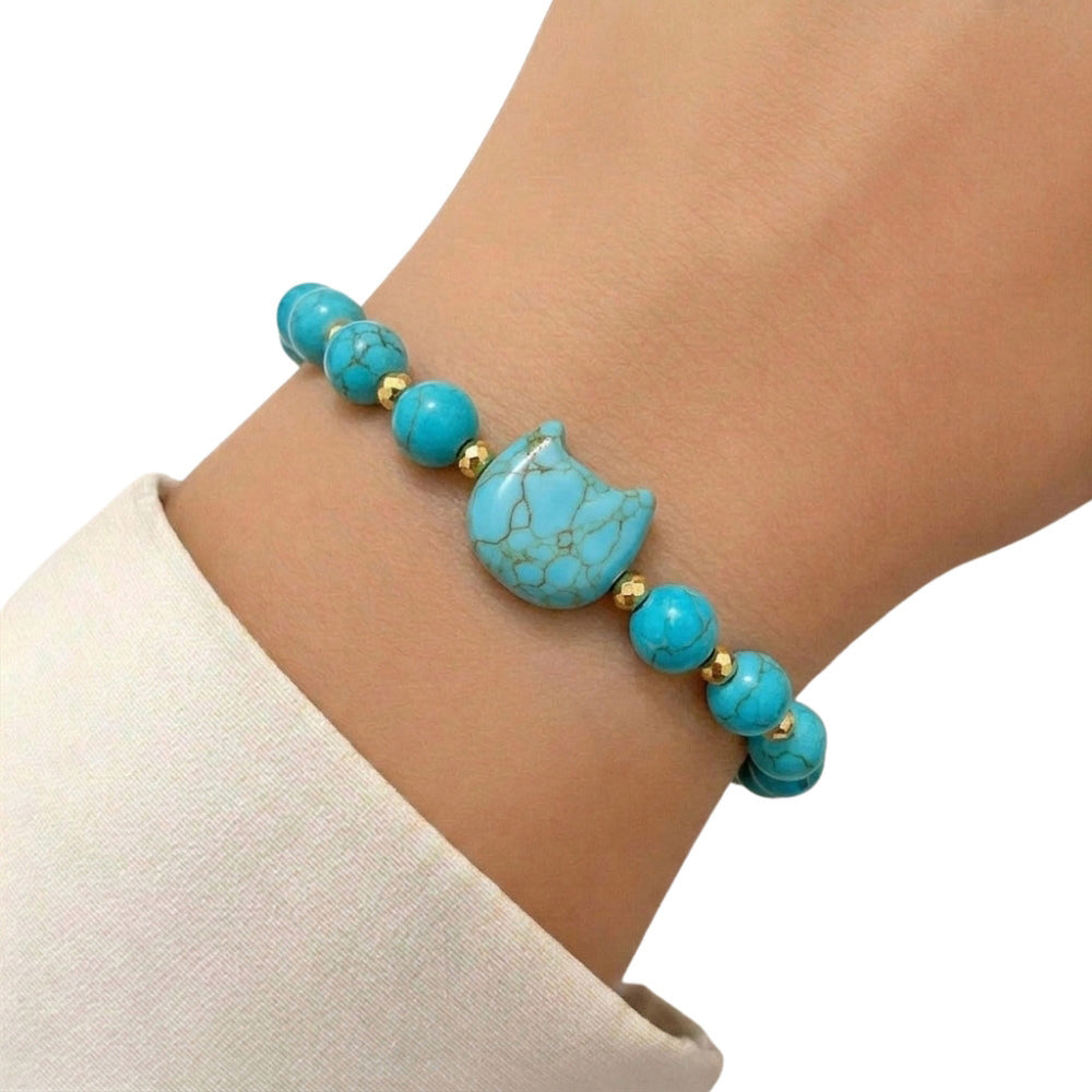 Cat Chakra “Power of 16” Positive Energy Blue Pine Bracelet