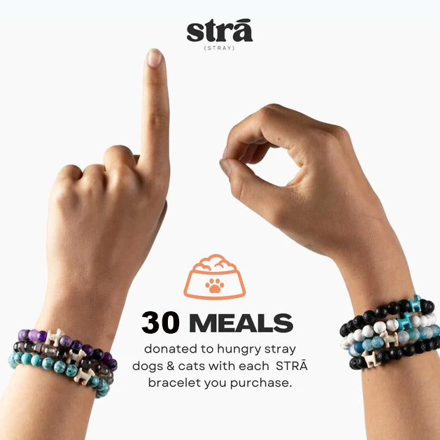 Stack Set-Circles of Faith Cat Bracelets with Black Lava, Cross-Howlite, Silver, Black Obsidian