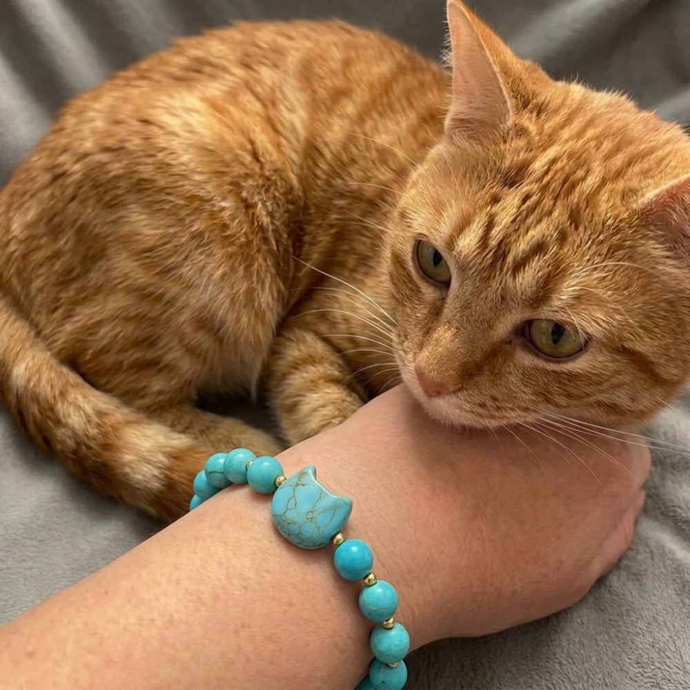 Cat Chakra “Power of 16” Positive Energy Blue Pine Bracelet