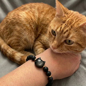 Cat Chakra “Power of 16” Positive Energy Matte Black Bracelet