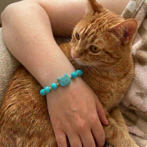 Cat Chakra “Power of 16” Positive Energy Blue Pine Bracelet