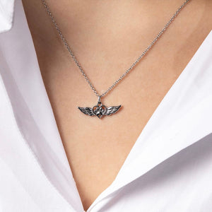 Angel Wings Heart Paw Memorial Necklace