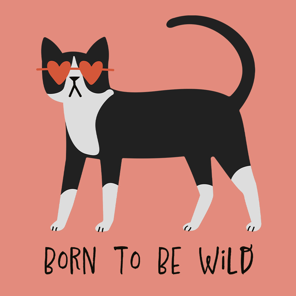 Born To Be Wild - Cats Tee (Crunchberry, Terracotta, White)