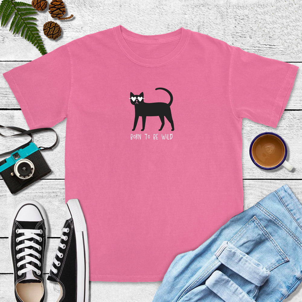 Born To Be Wild - Cats Tee (Crunchberry, Terracotta, White)
