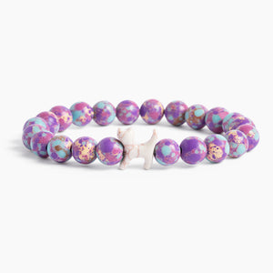 STRA Cat Purple Imperial Beaded Bracelet