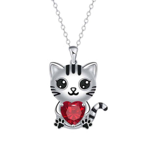 Sweetheart Kitty Love Pendant Necklace