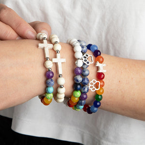 STRA Rainbow Bridge Blue Spot Jasper & Crystal Rainbow Bracelet