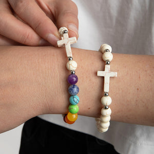 STRA Rainbow Bridge Blue Spot Jasper & Crystal Rainbow Bracelet