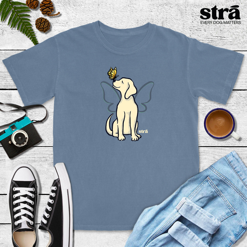 Wings Of Hope Dog &amp; Butterfly Tee (Sea Foam, Blue Jean, Terracotta, Ivory)