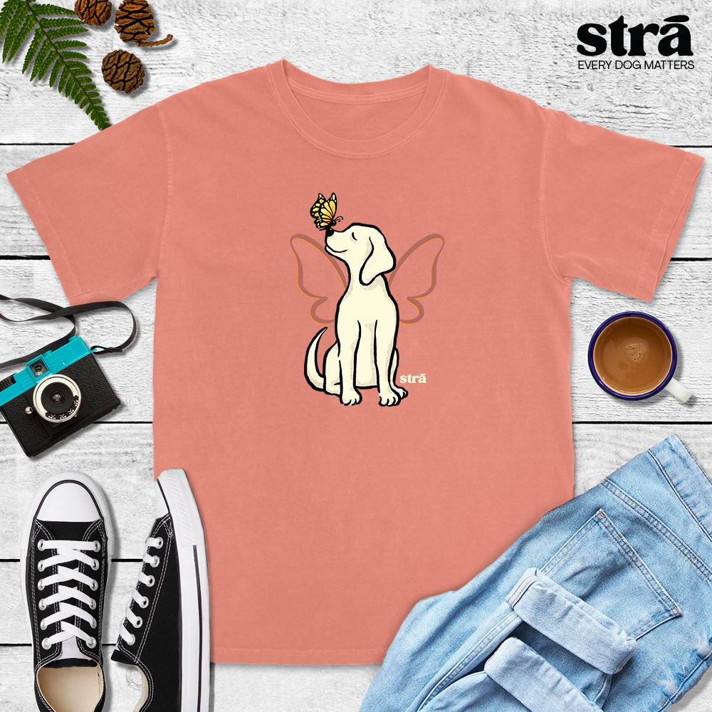Wings Of Hope Dog &amp; Butterfly Tee (Sea Foam, Blue Jean, Terracotta, Ivory)