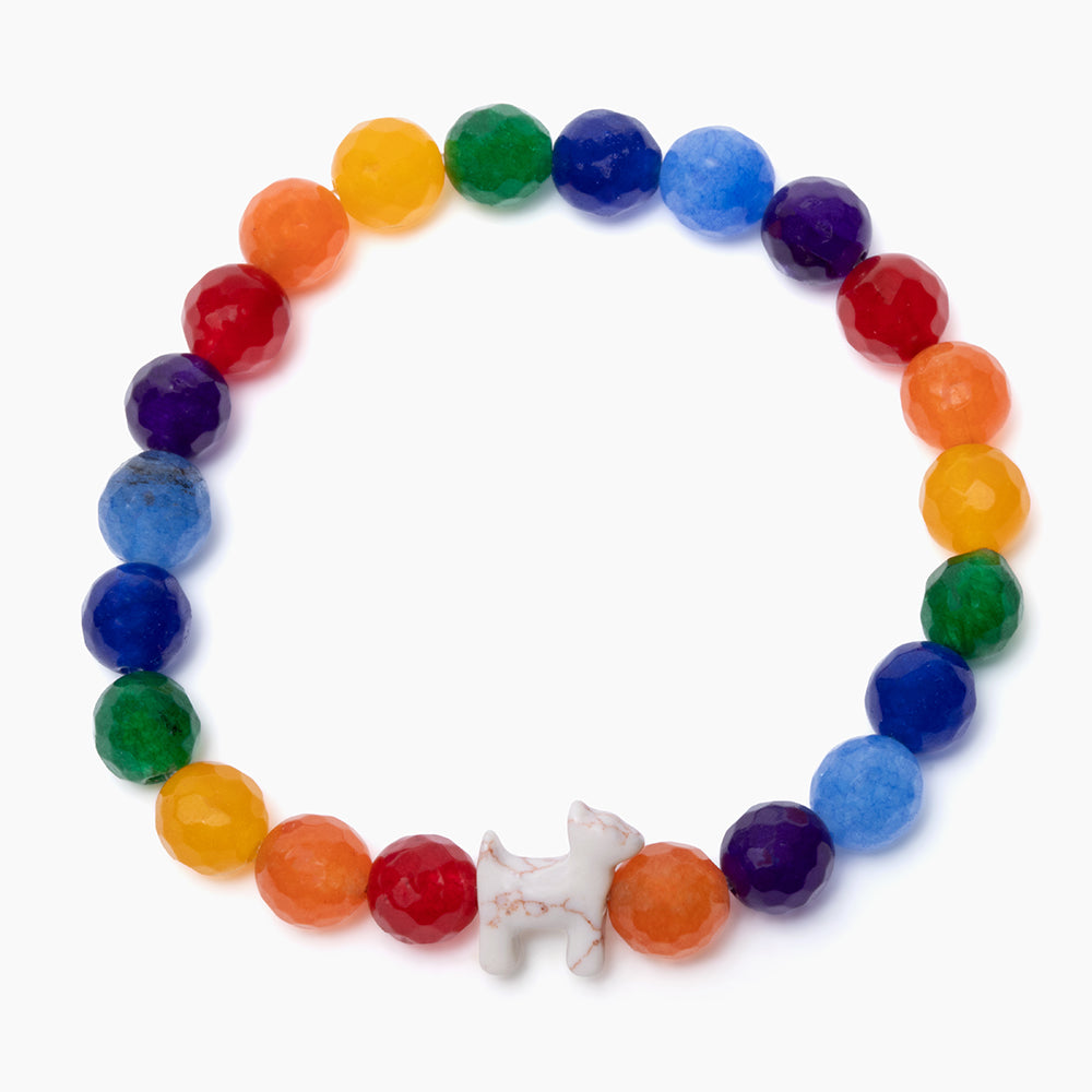 STRA Rainbow Bridge Dog Natural Stone Rainbow Beaded Bracelet