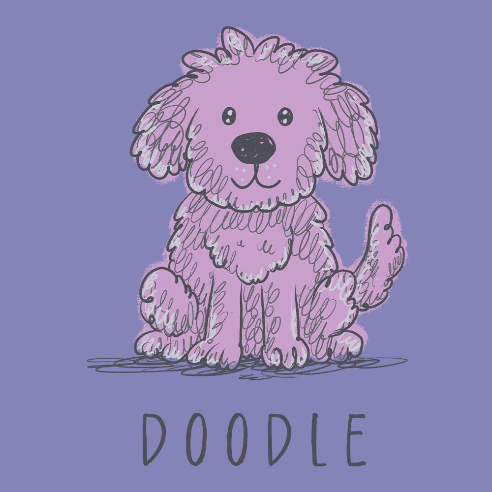 Doodle Tee (White, Berry, Violet)