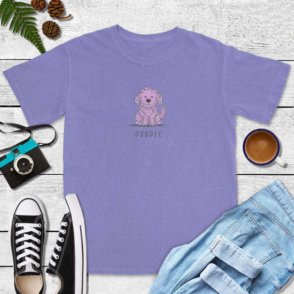 Doodle Tee (White, Berry, Violet)