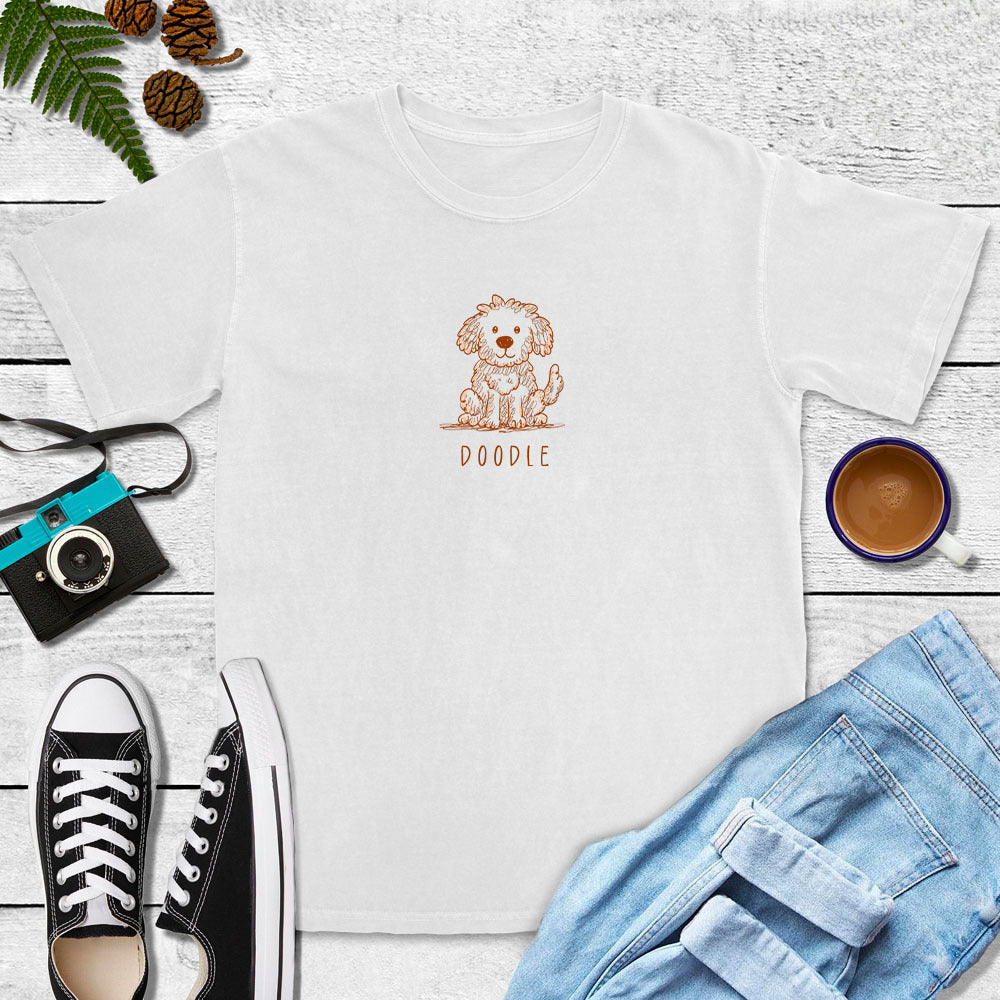 Doodle Tee (White, Berry, Violet)