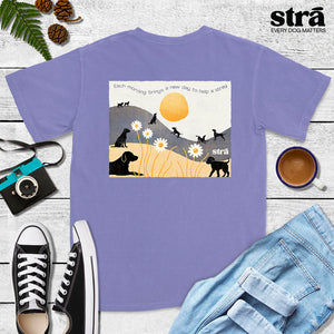 Each Morning Brings A New Day To Save A Stray Tee (Berry, Blue Jean, Violet, Terracotta)