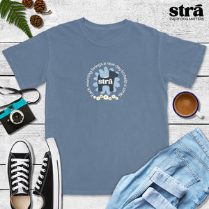 Each Morning Brings A New Day To Save A Stray Tee (Berry, Blue Jean, Violet, Terracotta)