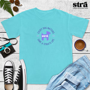 Every Dog Matters Save A Stray's Life Tee (Lagoon Blue, Terracotta, Violet, Crunchberry)