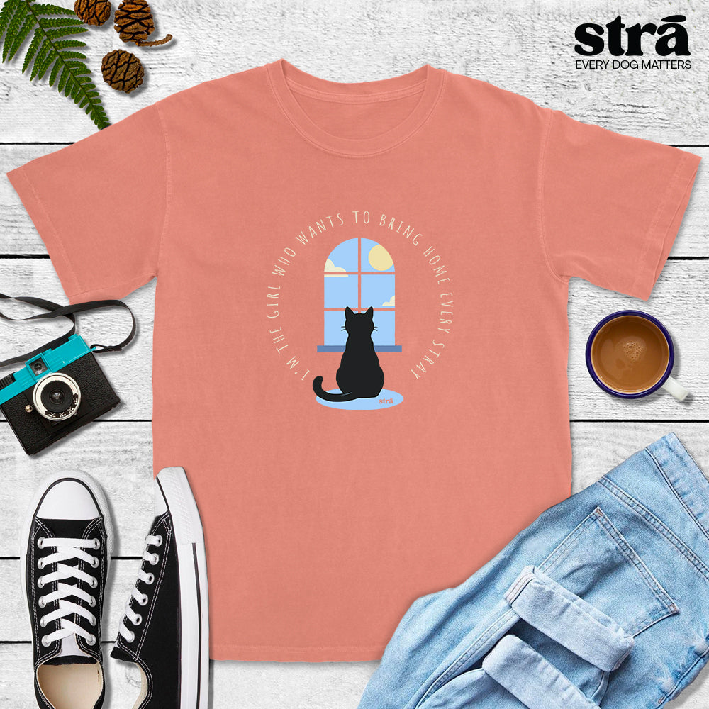 I’m The Girl Who Wants To Bring Home Every Stray Cat Tee (Terracotta, Blue Jean, Berry, Crunchberry, Violet)