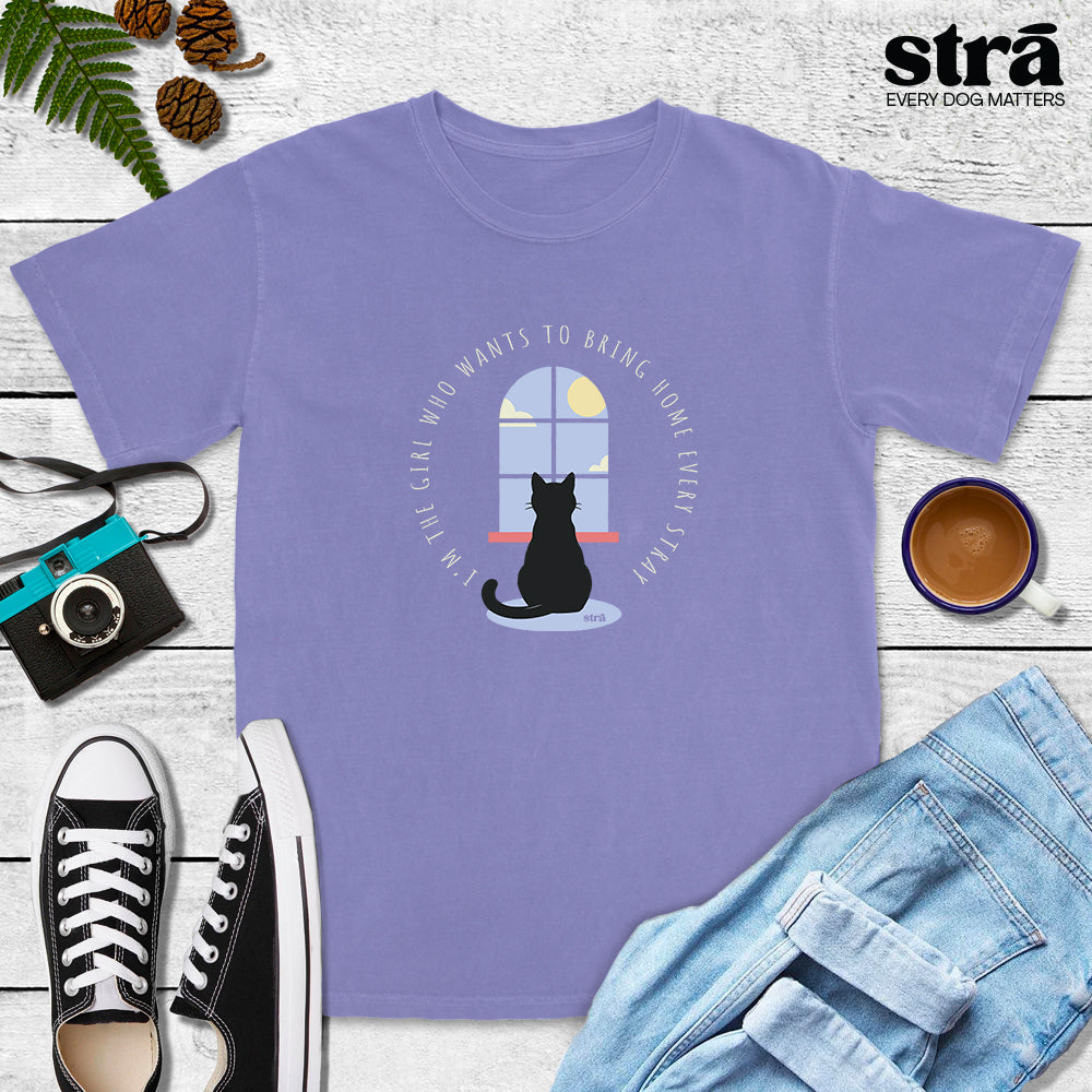 I’m The Girl Who Wants To Bring Home Every Stray Cat Tee (Terracotta, Blue Jean, Berry, Crunchberry, Violet)