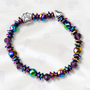 Iridescent Rainbow Magnetic Beaded Therapy Bracelet