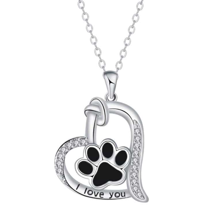 FREE Black Paw Print Beaded Stretch Bracelet with Purchase of Silver Always in My Heart Paw Necklace