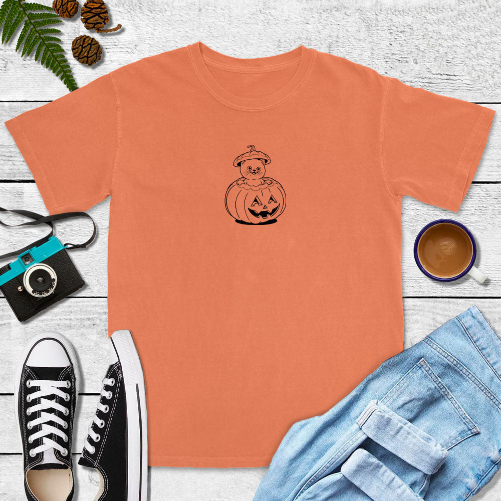 Pumpkin Cat Tee (Terracotta, Ivory, Sandstone, White)
