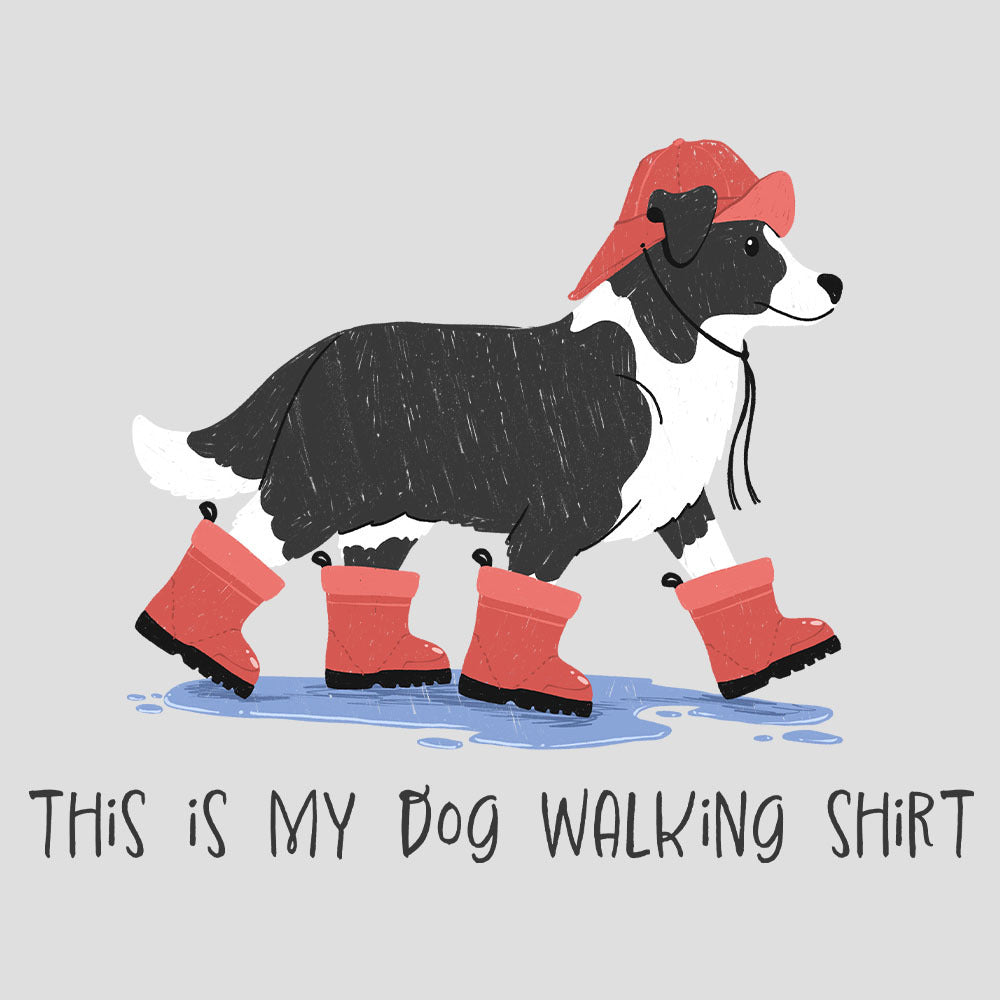 This Is My Dog Walking Shirt- Rain Boots Tee (White, Lagoon Blue, Terracotta)