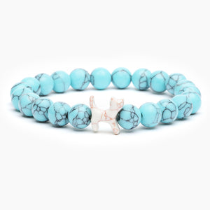 STRA Cat Turquoise Blue Beaded Bracelet