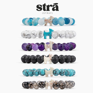 STRA Dog Natural Red Leopard Beaded Bracelet