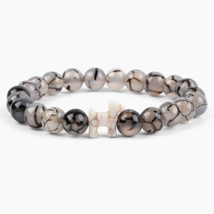 STRA Dog Tea Dragon Agate Beaded Bracelet