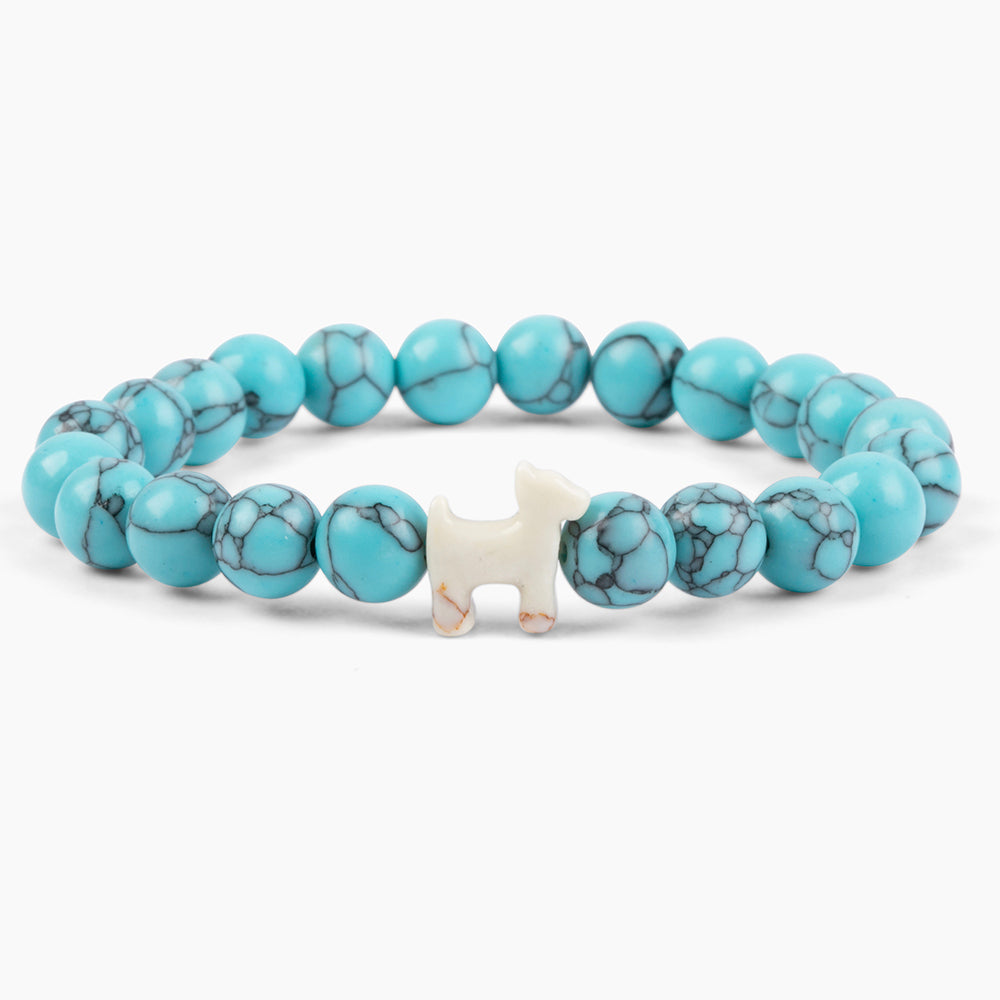 Stack Set-Paradise Found Dog Bracelets with White Howlite, Turquoise Blue, Purple Imperial