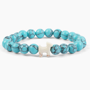 STRA Dog Turquoise Blue Beaded Bracelet
