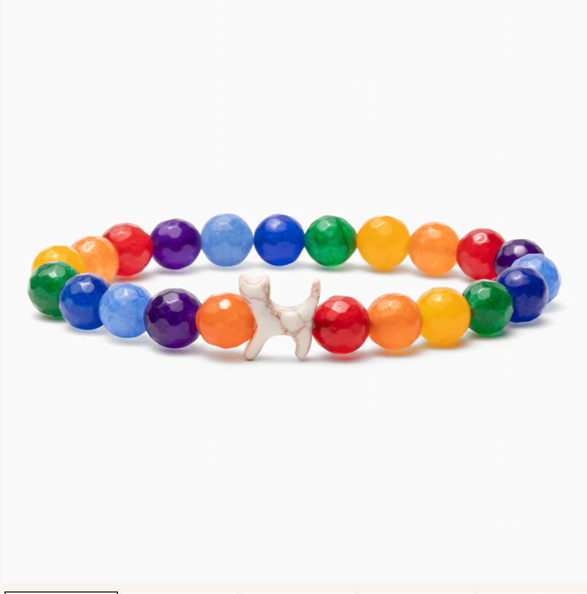 BUY 1 GET 1 STRA Cat Natural Stone Rainbow & Cross-Howlite Beaded Bracelets